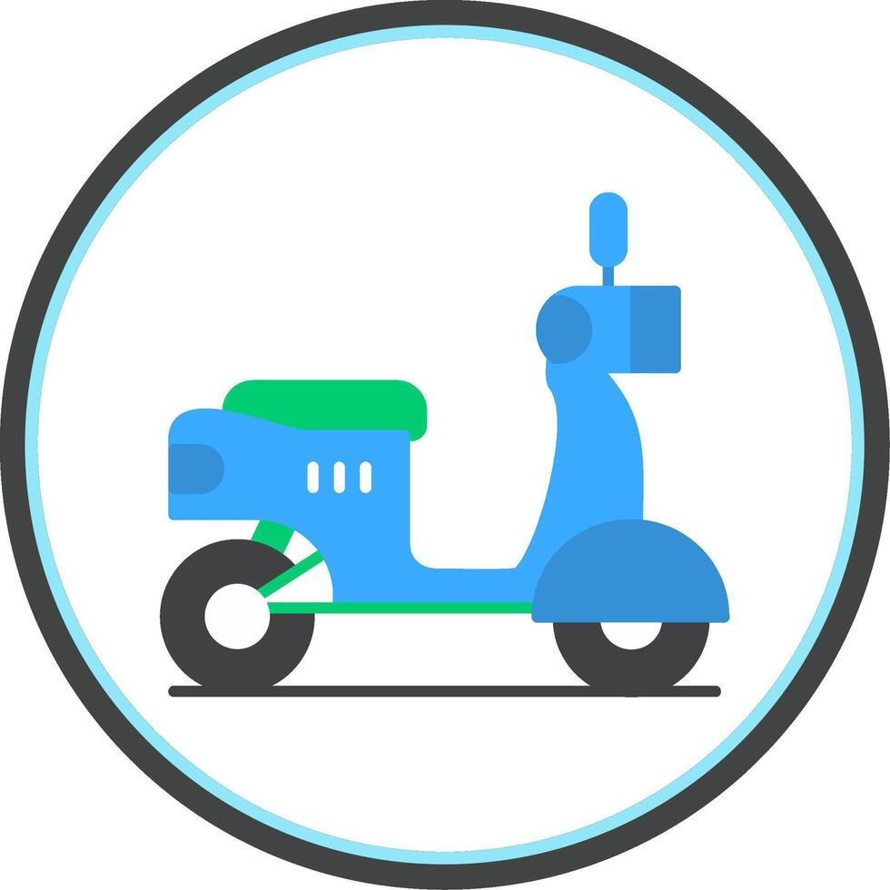 Scooter Flat Circle Icon vector