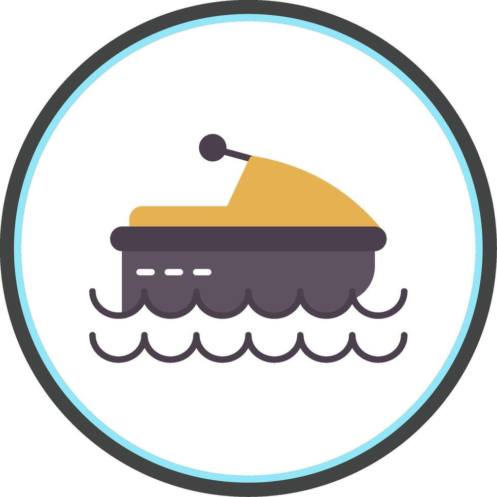 Jet Ski Flat Circle Icon vector