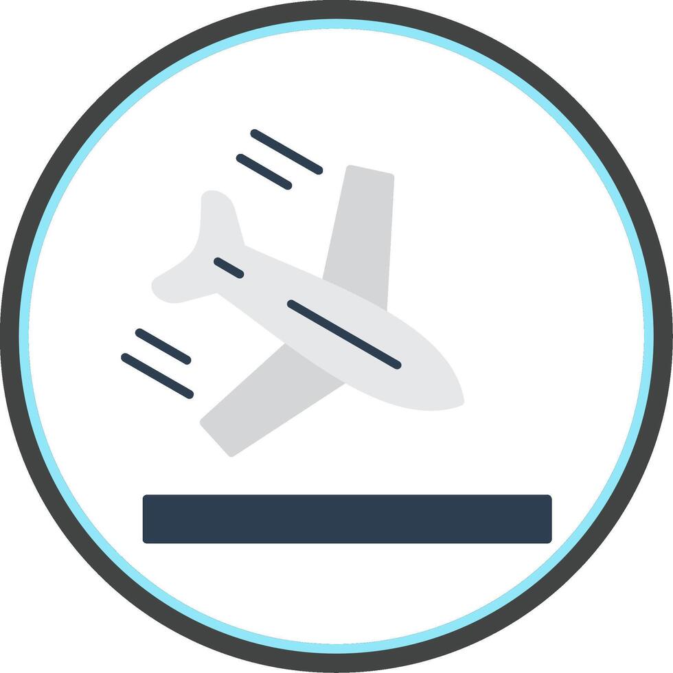 Plane Flat Circle Icon vector
