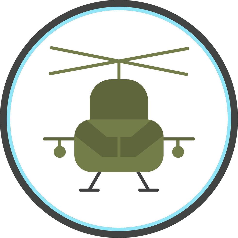 Military Helicopter Flat Circle Icon vector