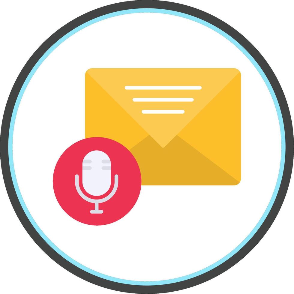 Audio Message Flat Circle Icon vector