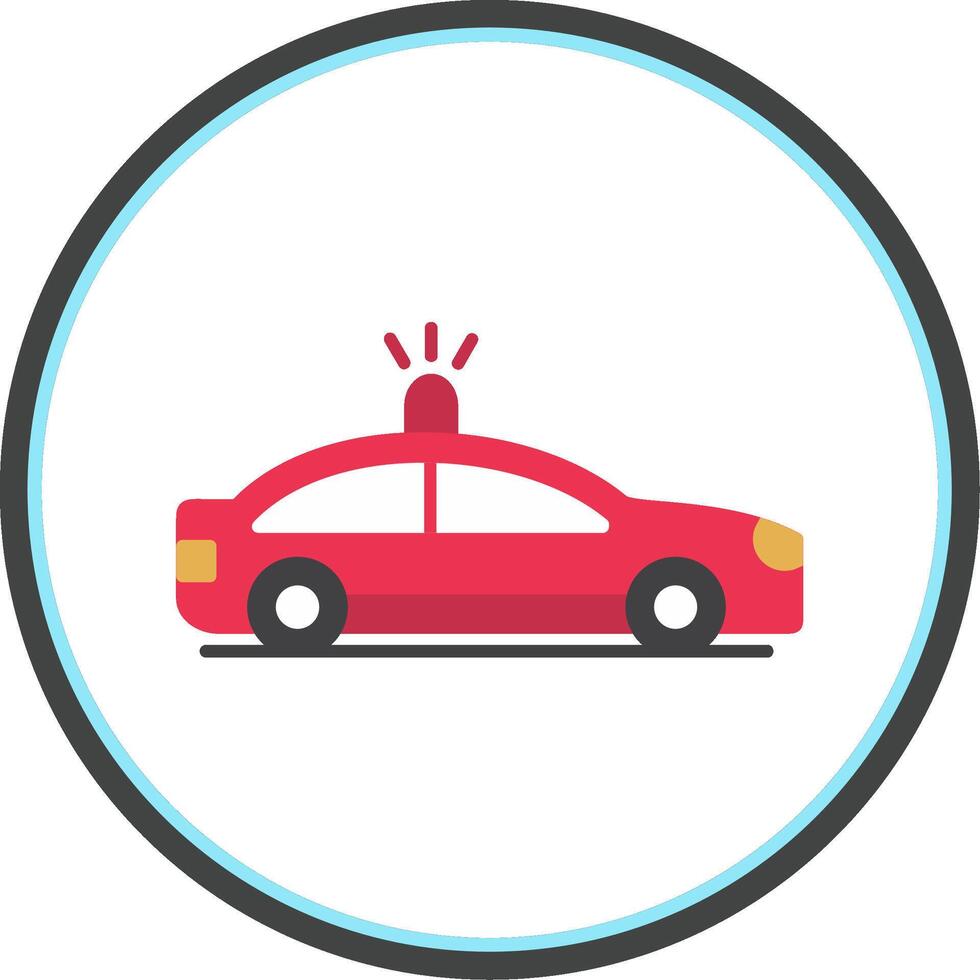 Police Car Flat Circle Icon vector