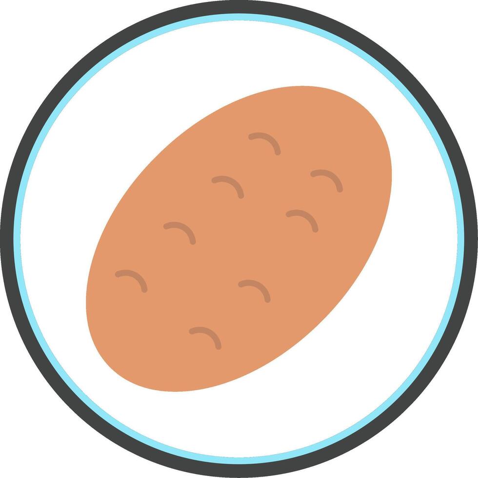 potato Flat Circle Icon vector