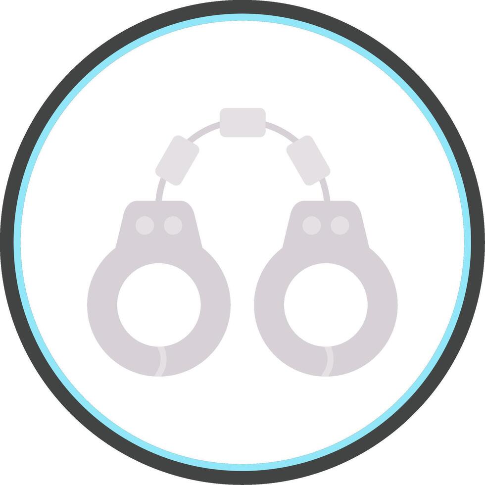 Handcuffs Flat Circle Icon vector