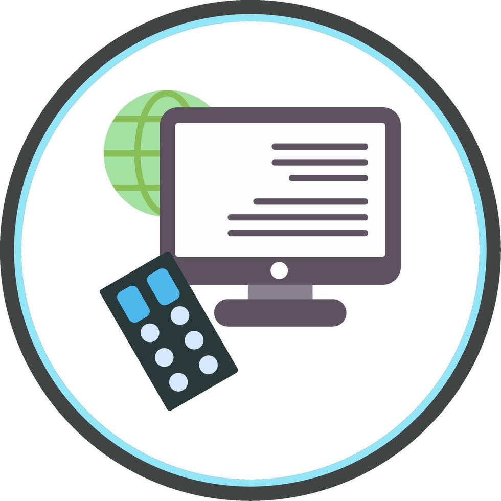 Remote Access Flat Circle Icon vector
