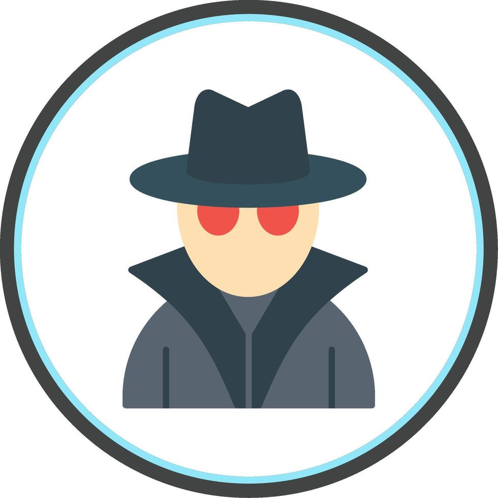 Criminal Flat Circle Icon vector