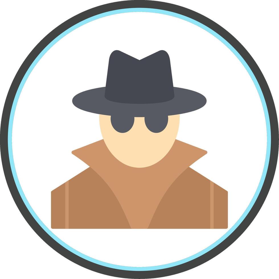 Spy Flat Circle Icon vector