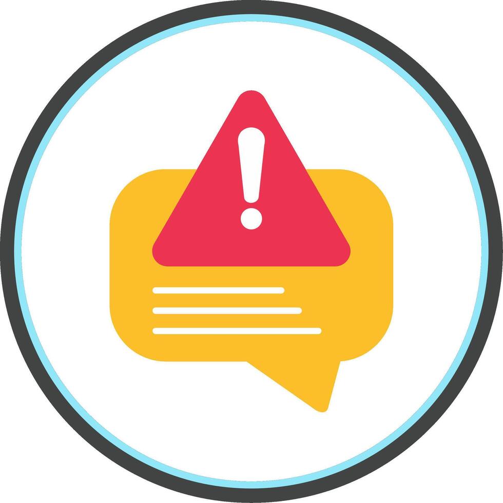 Error Message Flat Circle Icon vector