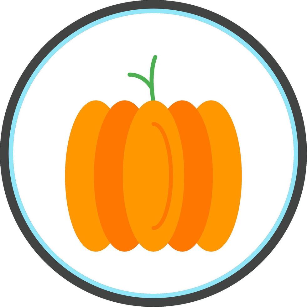 Pumpkin Flat Circle Icon vector