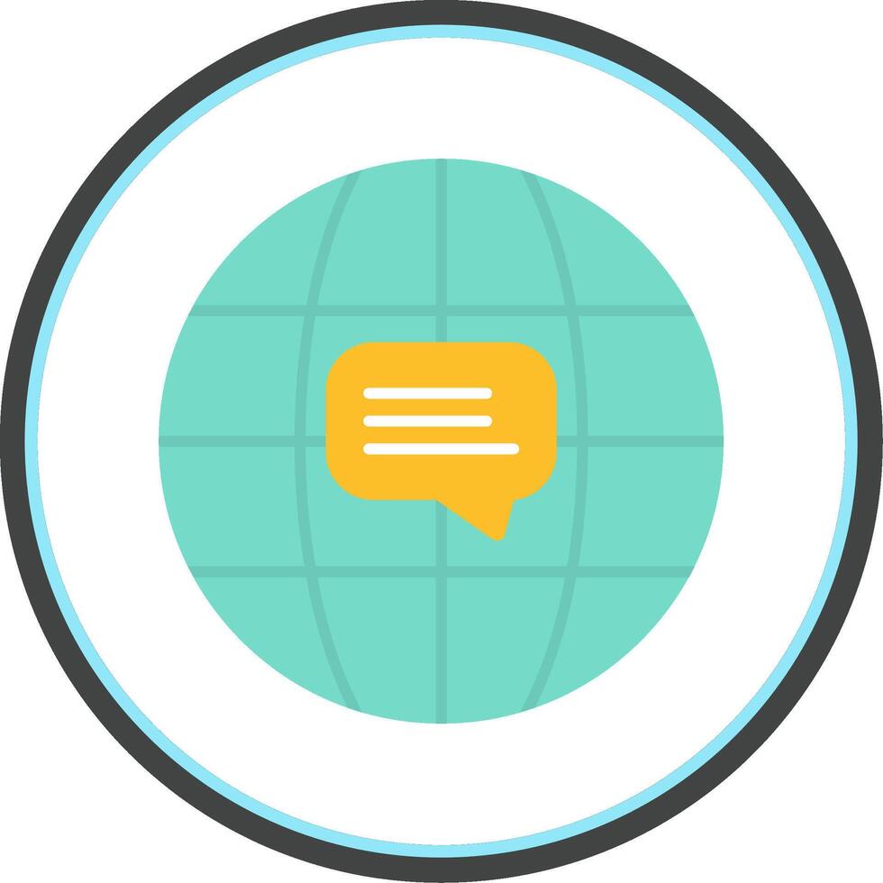 World Wide Flat Circle Icon vector