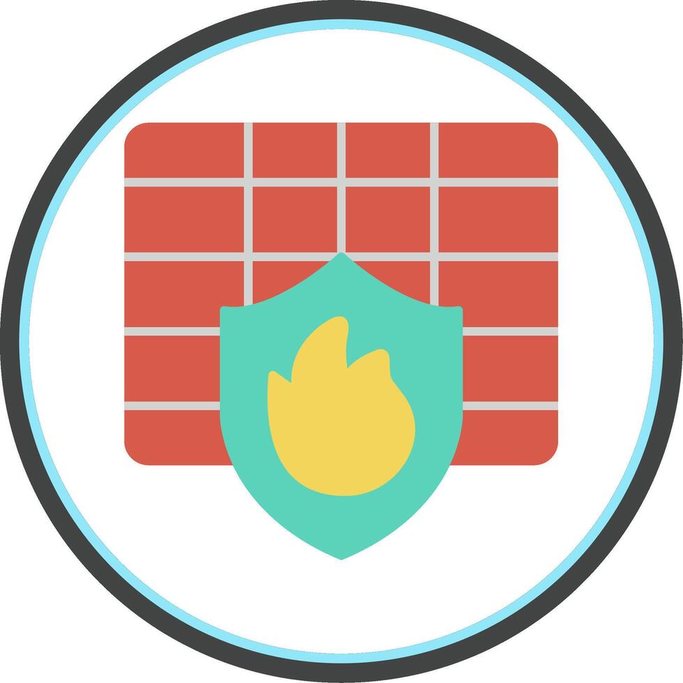Firewall Flat Circle Icon vector