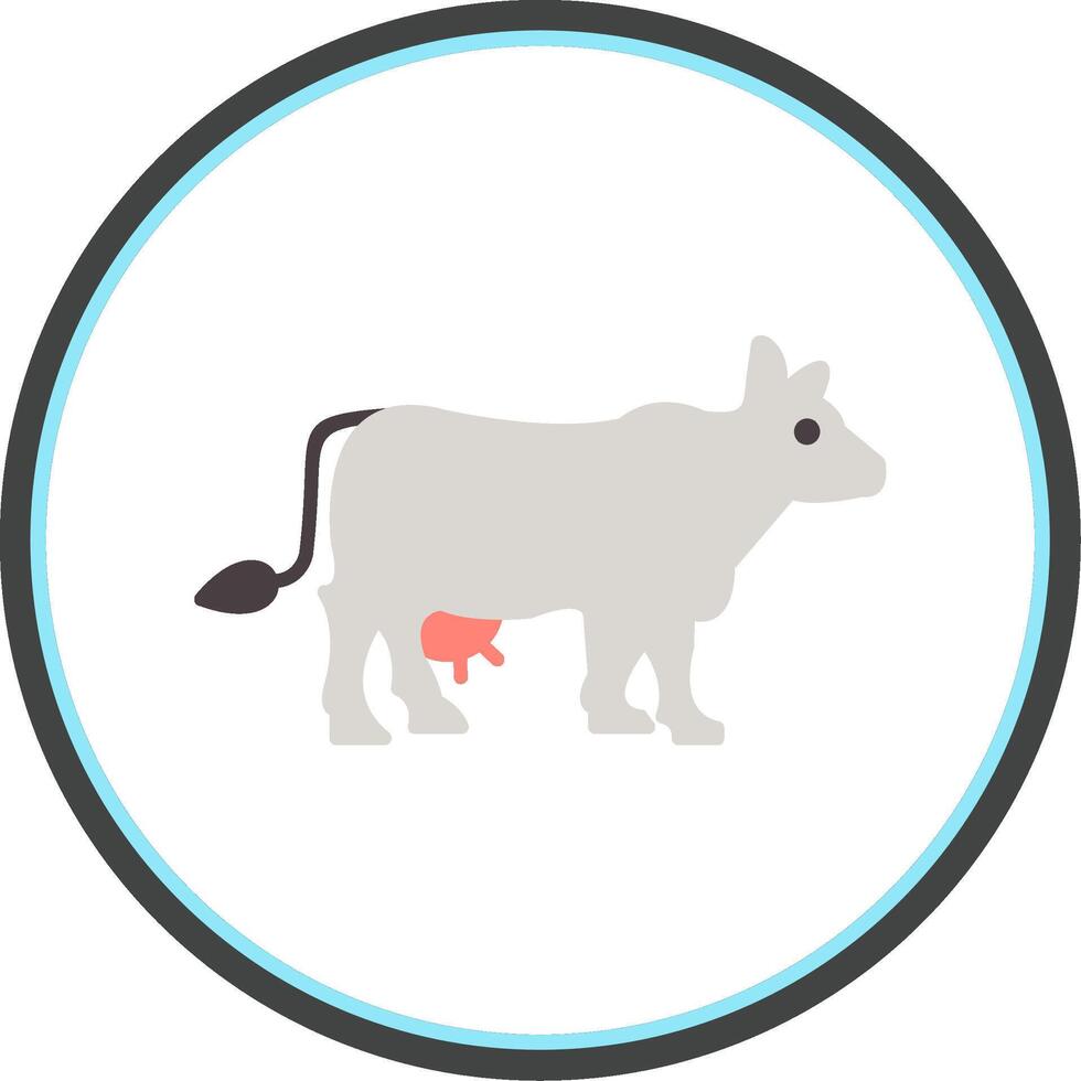 Cow Flat Circle Icon vector
