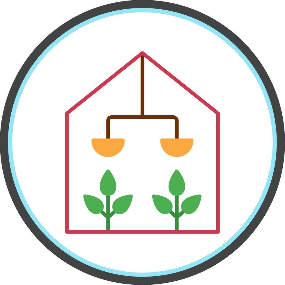 Greenhouse Flat Circle Icon vector