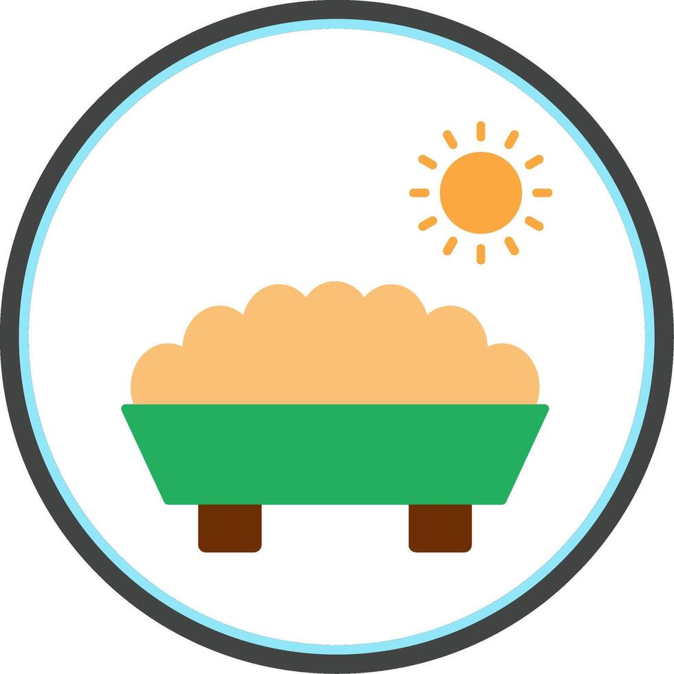 Trough Flat Circle Icon vector