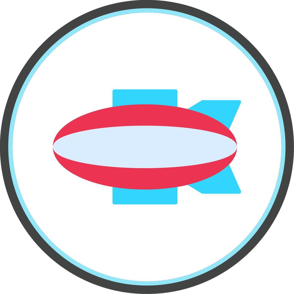 Blimp Flat Circle Icon vector