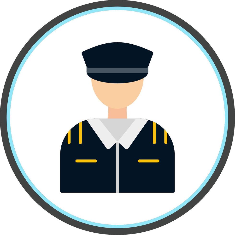 Pilot Flat Circle Icon vector