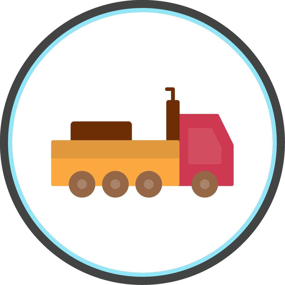 Trailer Flat Circle Icon vector