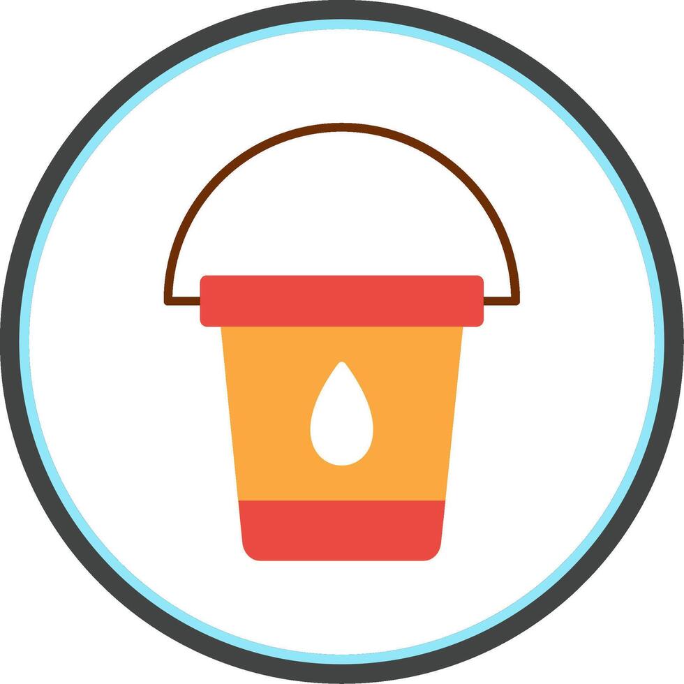 Water Bucket Flat Circle Icon vector