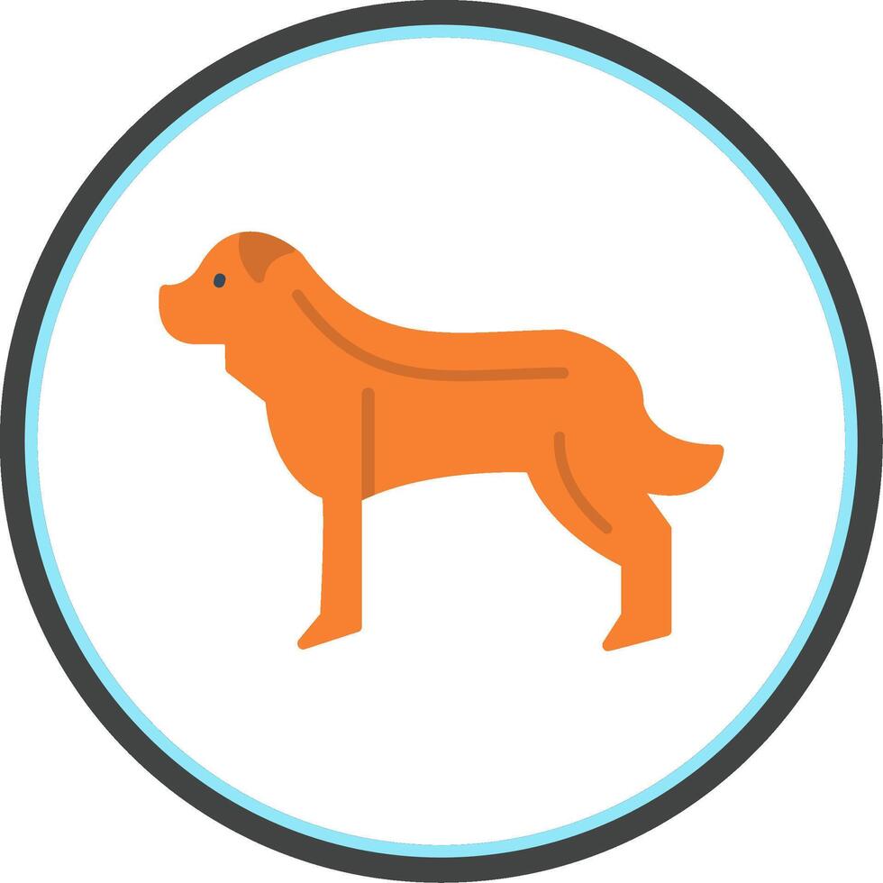 Dog Flat Circle Icon vector