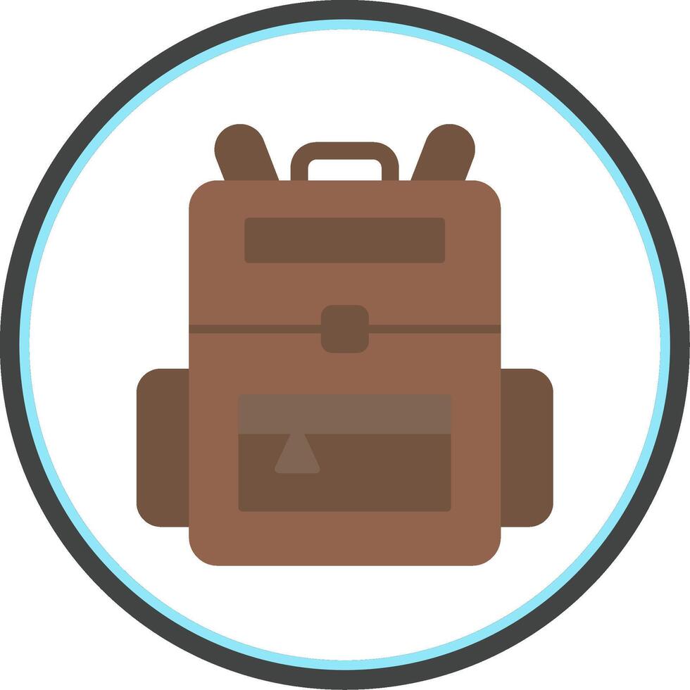 Backpack Flat Circle Icon vector