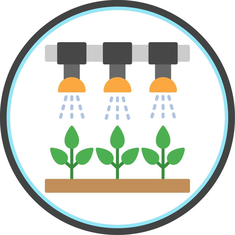 Irrigation System Flat Circle Icon vector