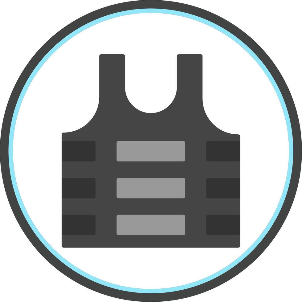 Bullet Proof Vest Flat Circle Icon vector