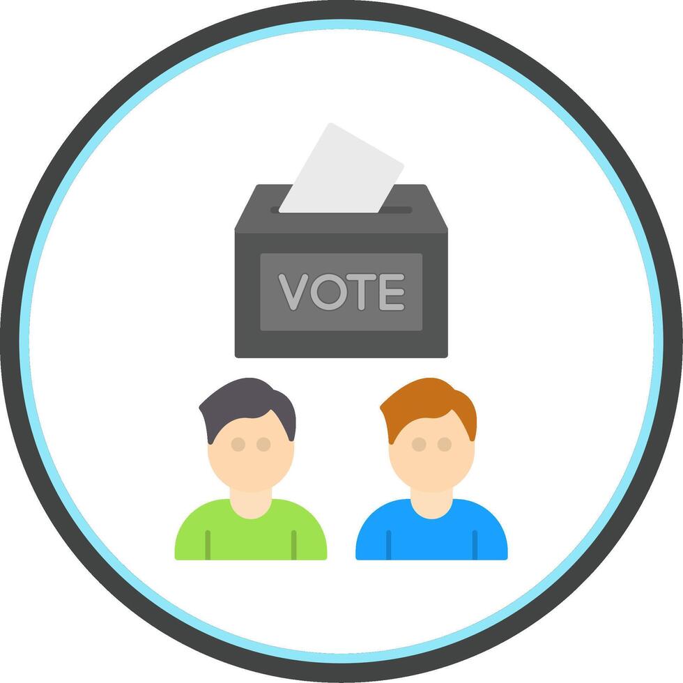 Voters Flat Circle Icon vector