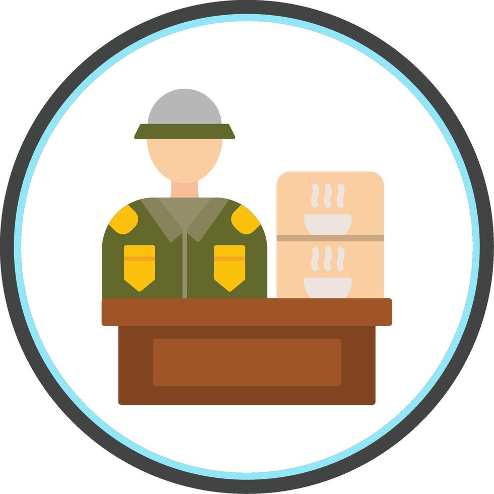 Canteen Flat Circle Icon vector