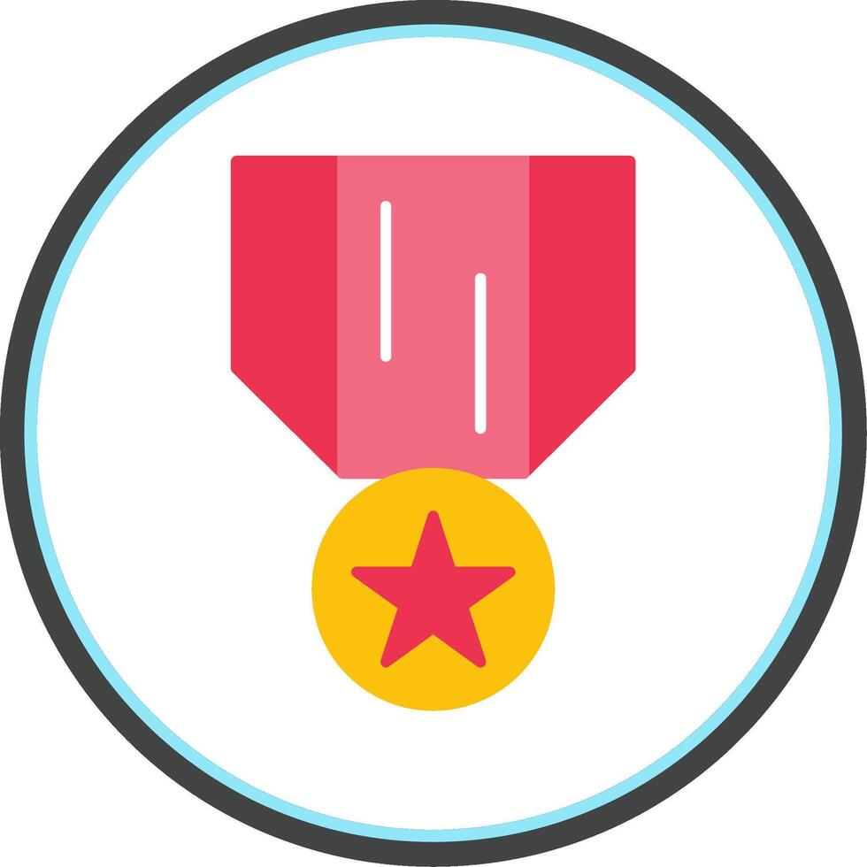 Medal Of Honor Flat Circle Icon vector