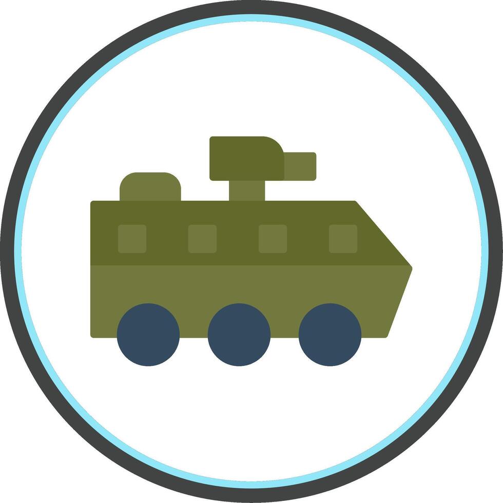 Armoured Van Flat Circle Icon vector