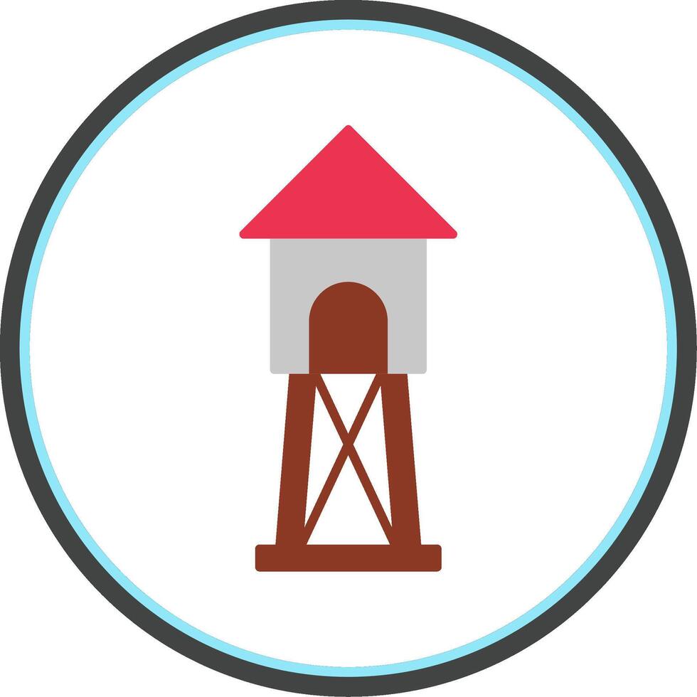 Watchtower Flat Circle Icon vector