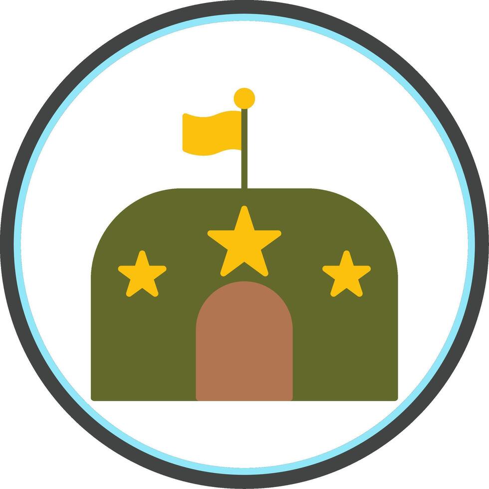 Military Base Flat Circle Icon vector