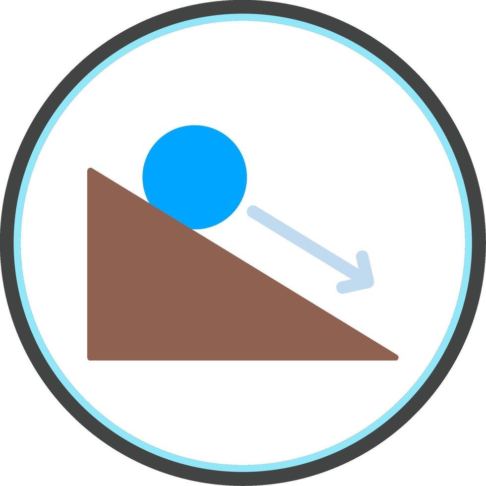 Down Hill Flat Circle Icon vector