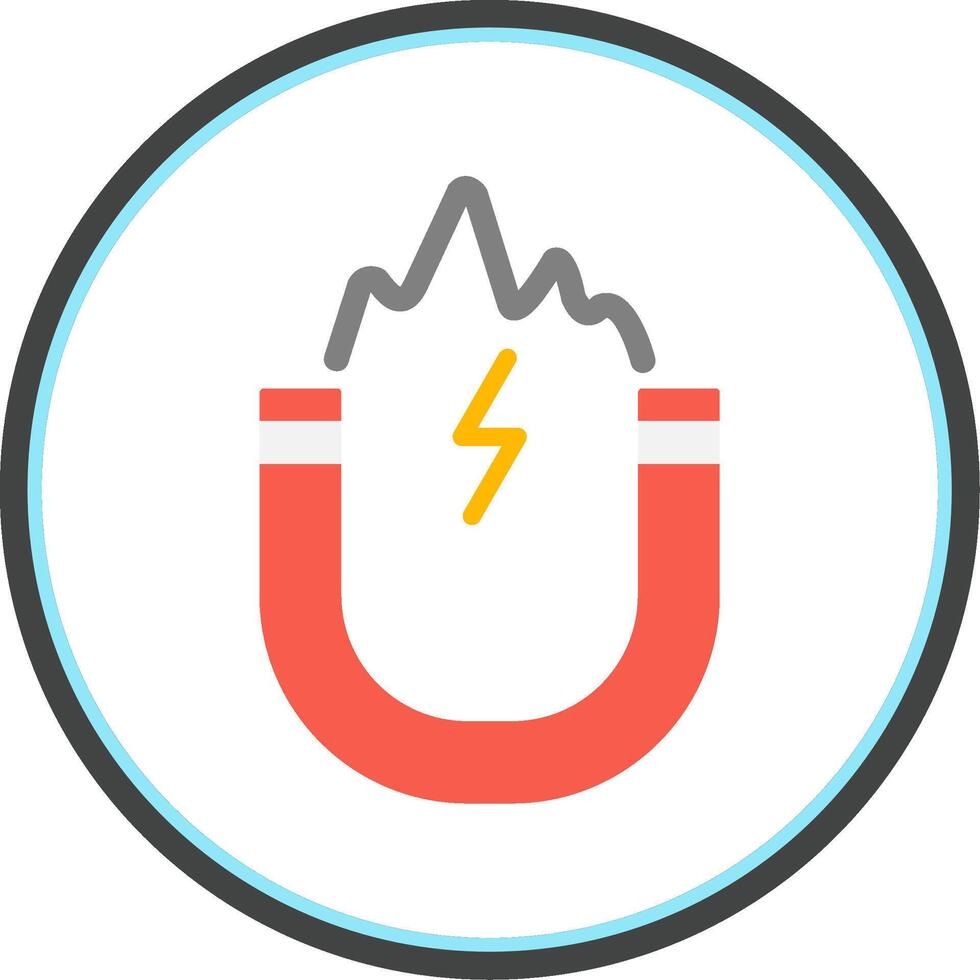 Electromagnetic Flat Circle Icon vector