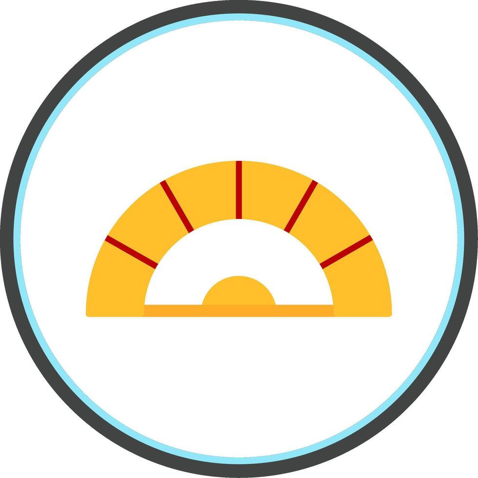 Protractor Flat Circle Icon vector