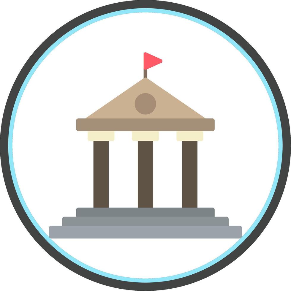 Government Building Flat Circle Icon vector