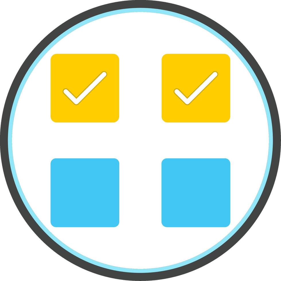 Check Box Flat Circle Icon vector