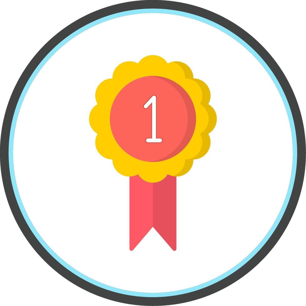 Ribbon Flat Circle Icon vector