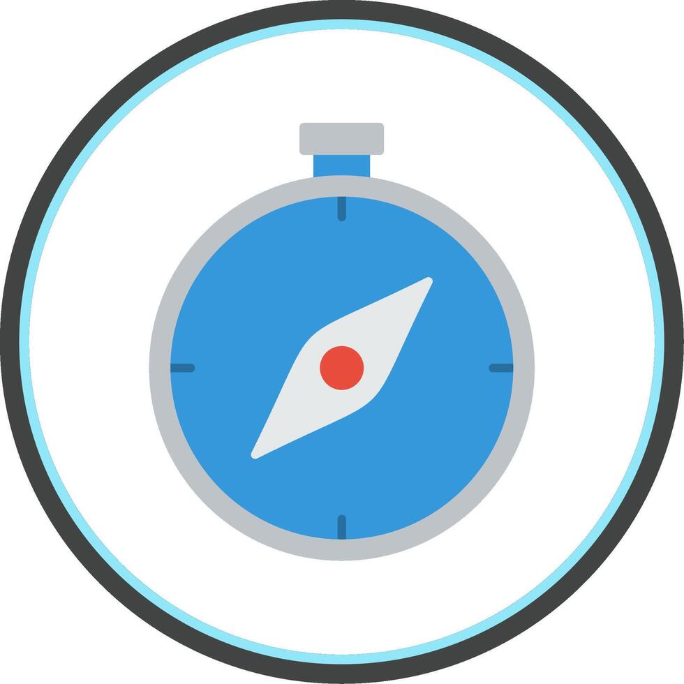 Compass Flat Circle Icon vector