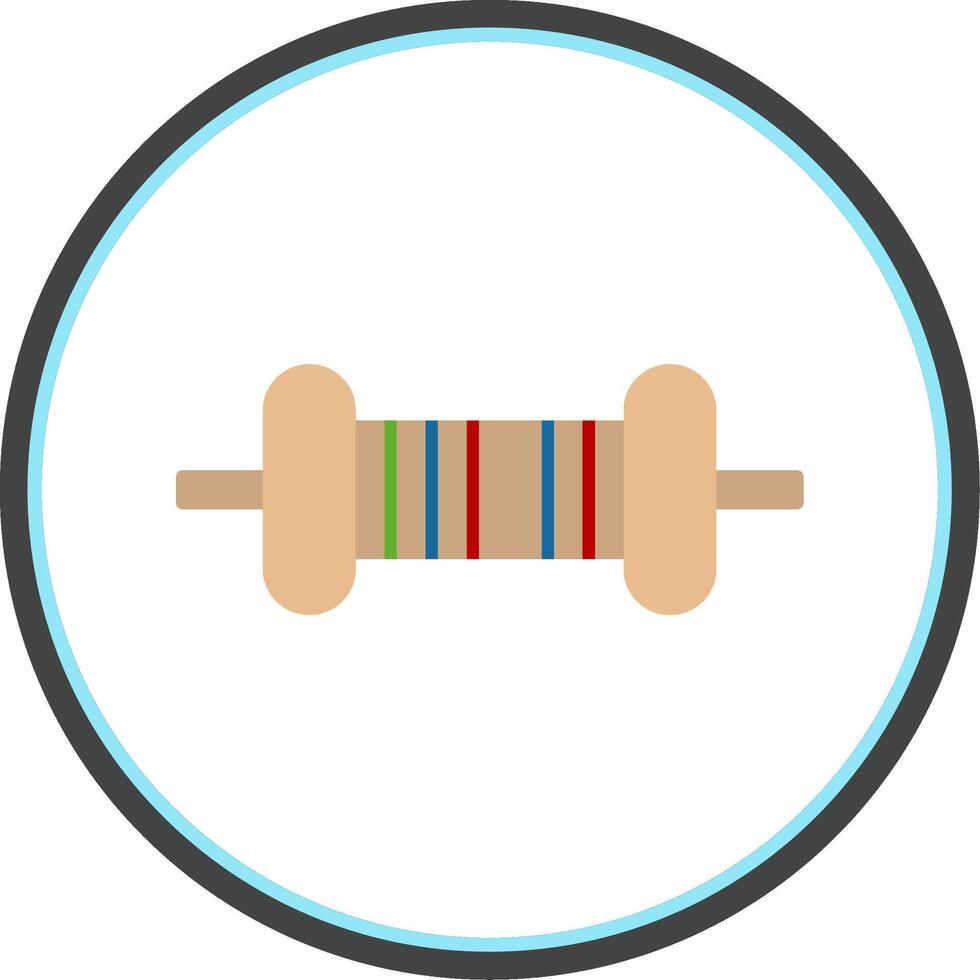 Resistor Flat Circle Icon vector