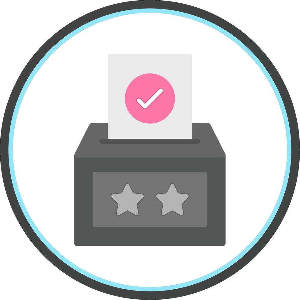 Voting Box Flat Circle Icon vector