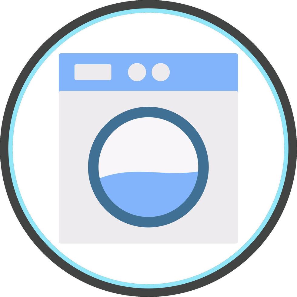 Laundry Machine Flat Circle Icon vector