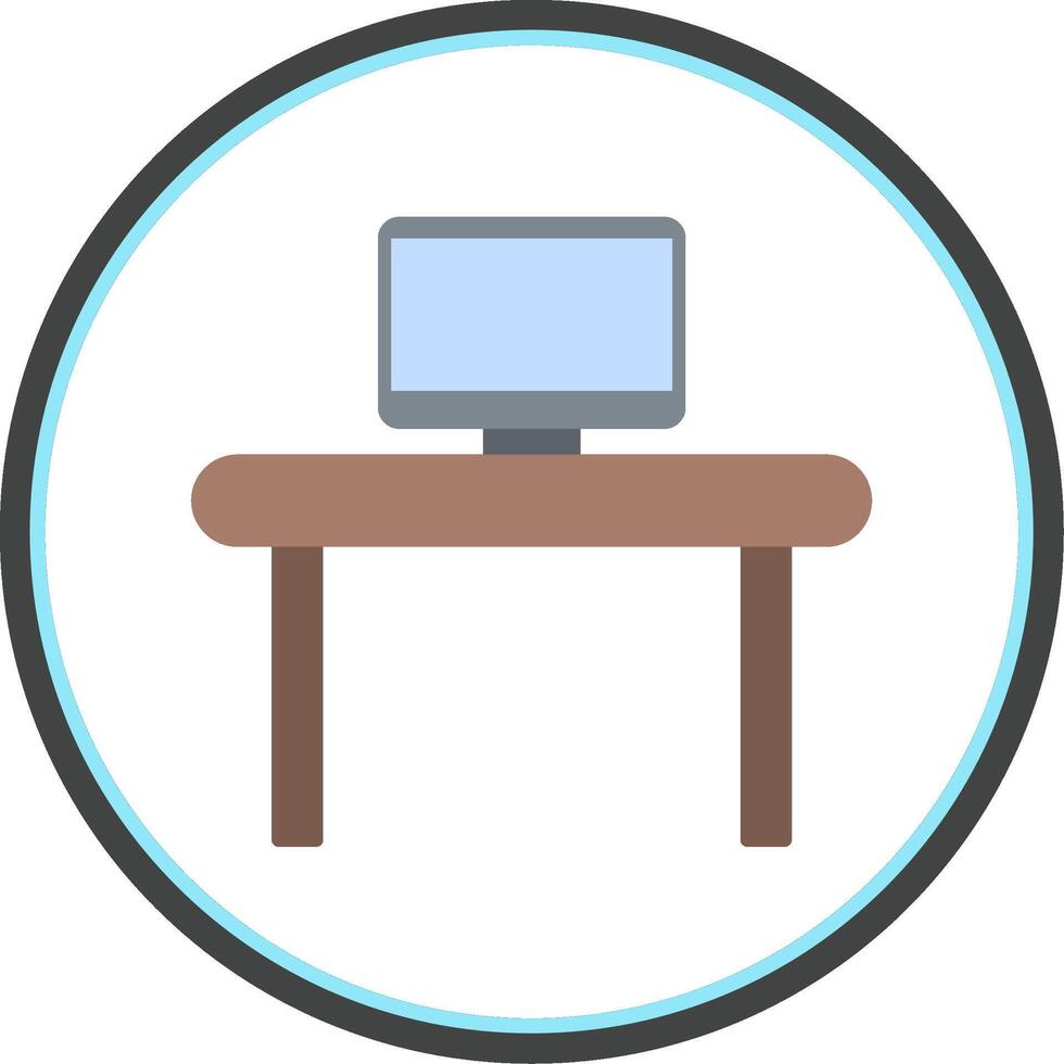 Work Space Flat Circle Icon vector