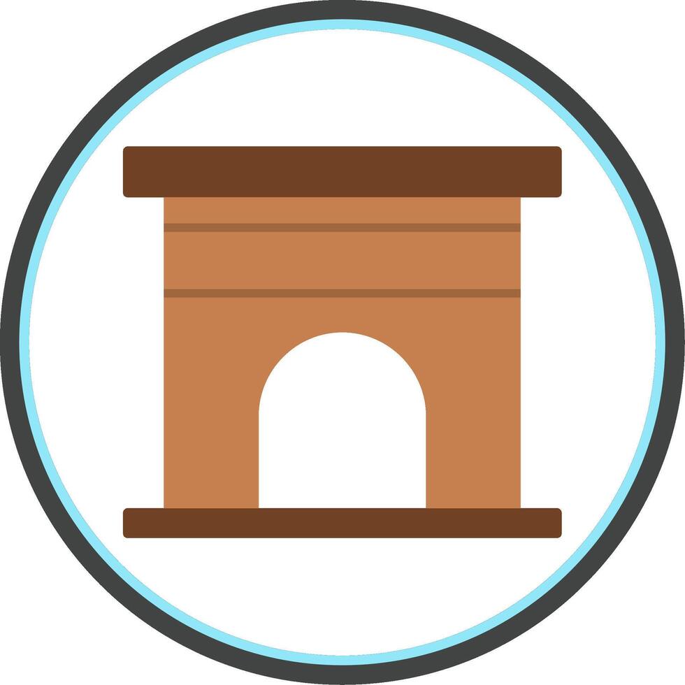 Fireplace Flat Circle Icon vector