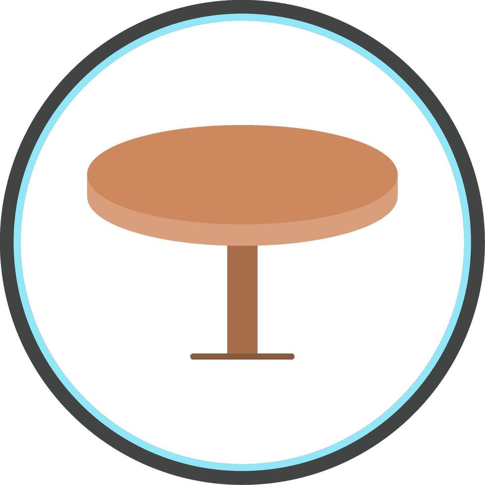 Round Table Flat Circle Icon vector
