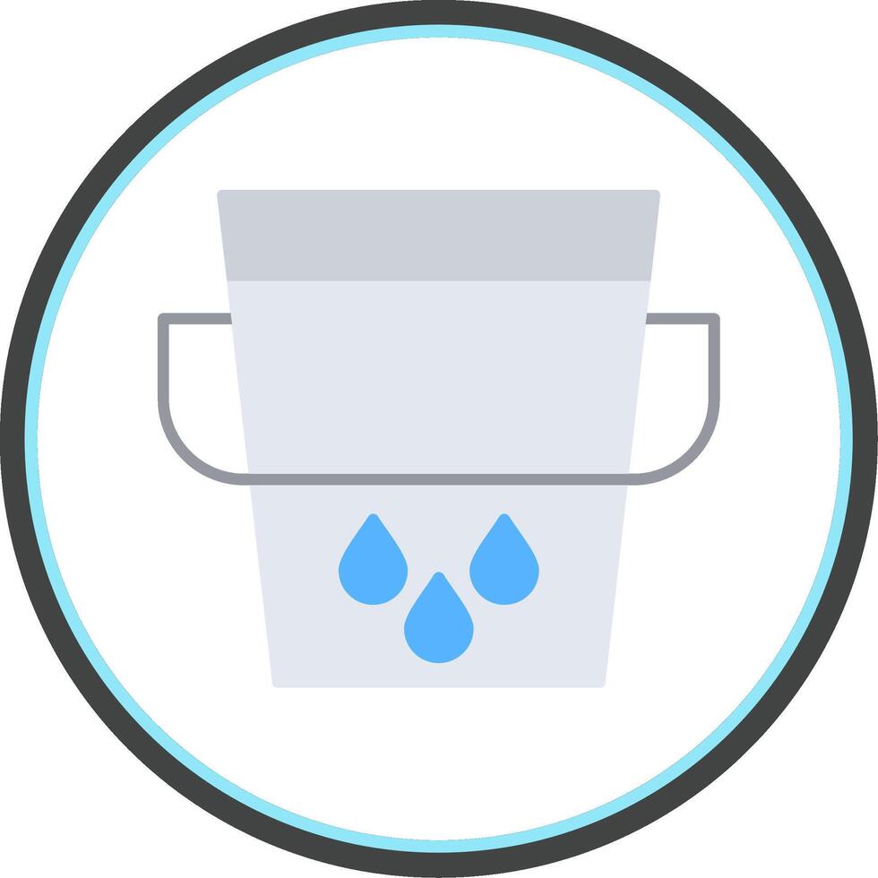 Water Bucket Flat Circle Icon vector