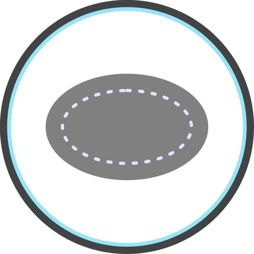 Oval Flat Circle Icon vector