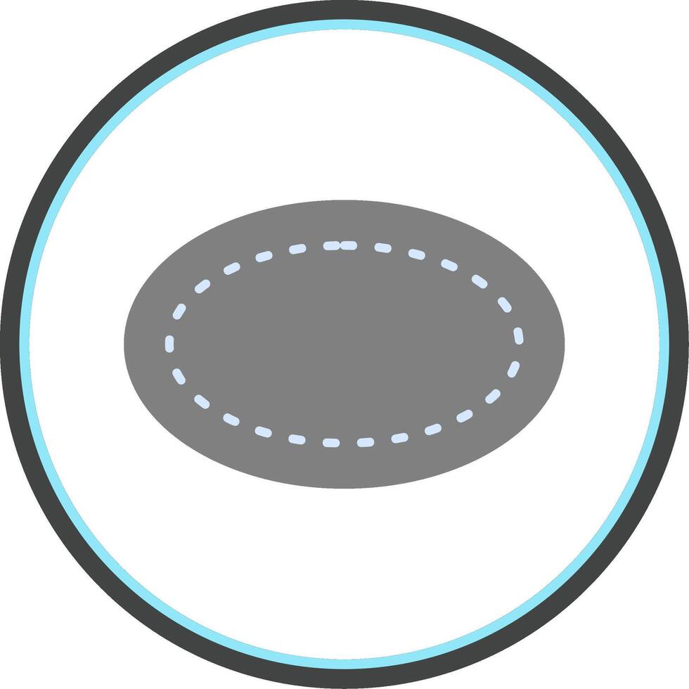 oval plano circulo icono vector