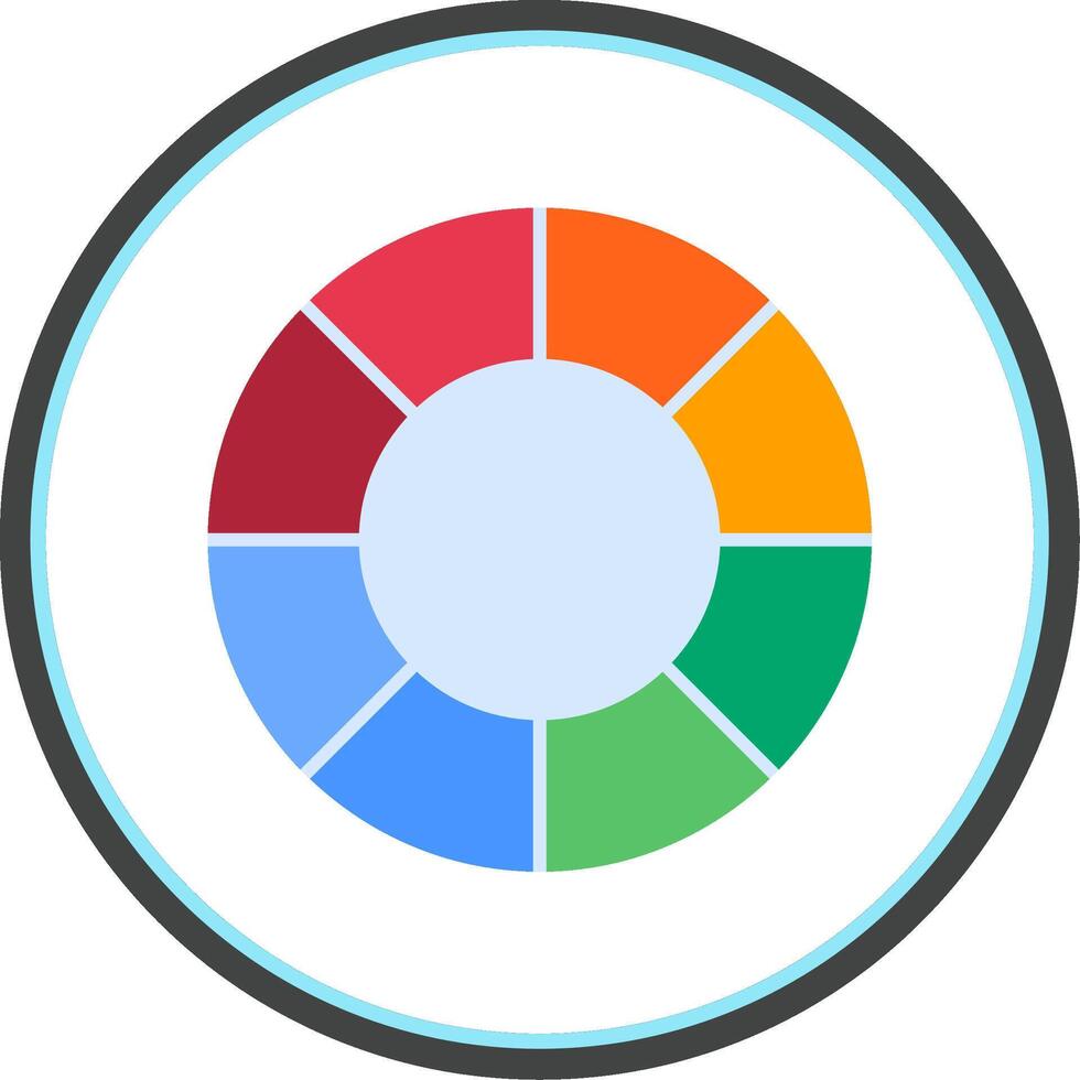 Color Wheel Flat Circle Icon vector