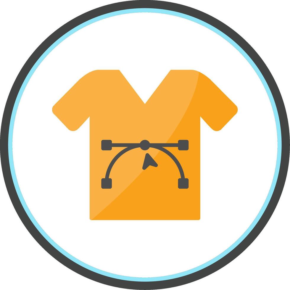 Shirt Design Flat Circle Icon vector